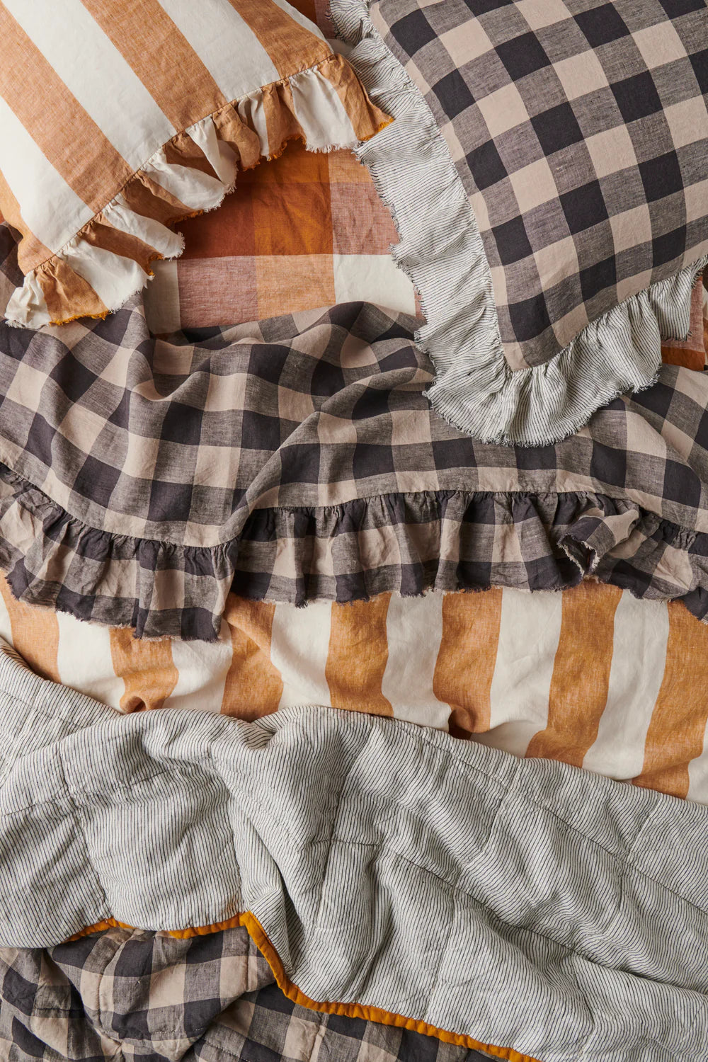 SOW turmeric stripe linen pillowcase set