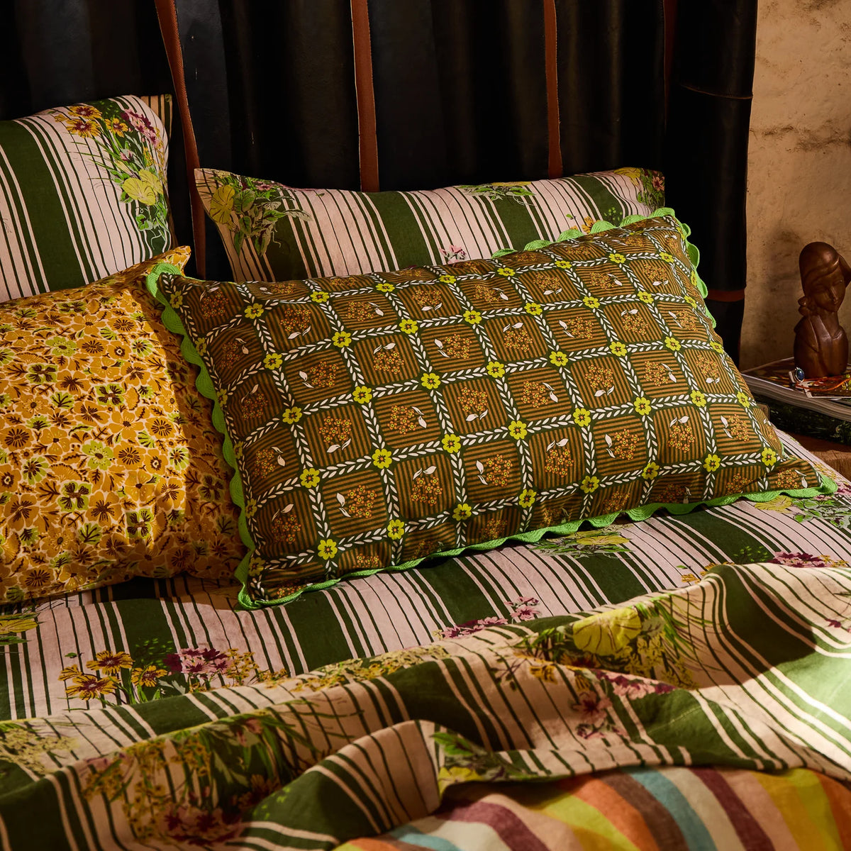 Sage & Clare Billy cotton pillowcase set with ric-rac edging