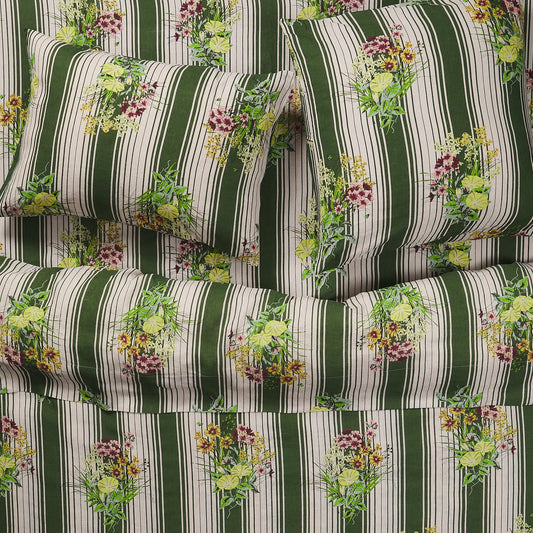 Sage & Clare Dempsey linen pillowcase set hunter green