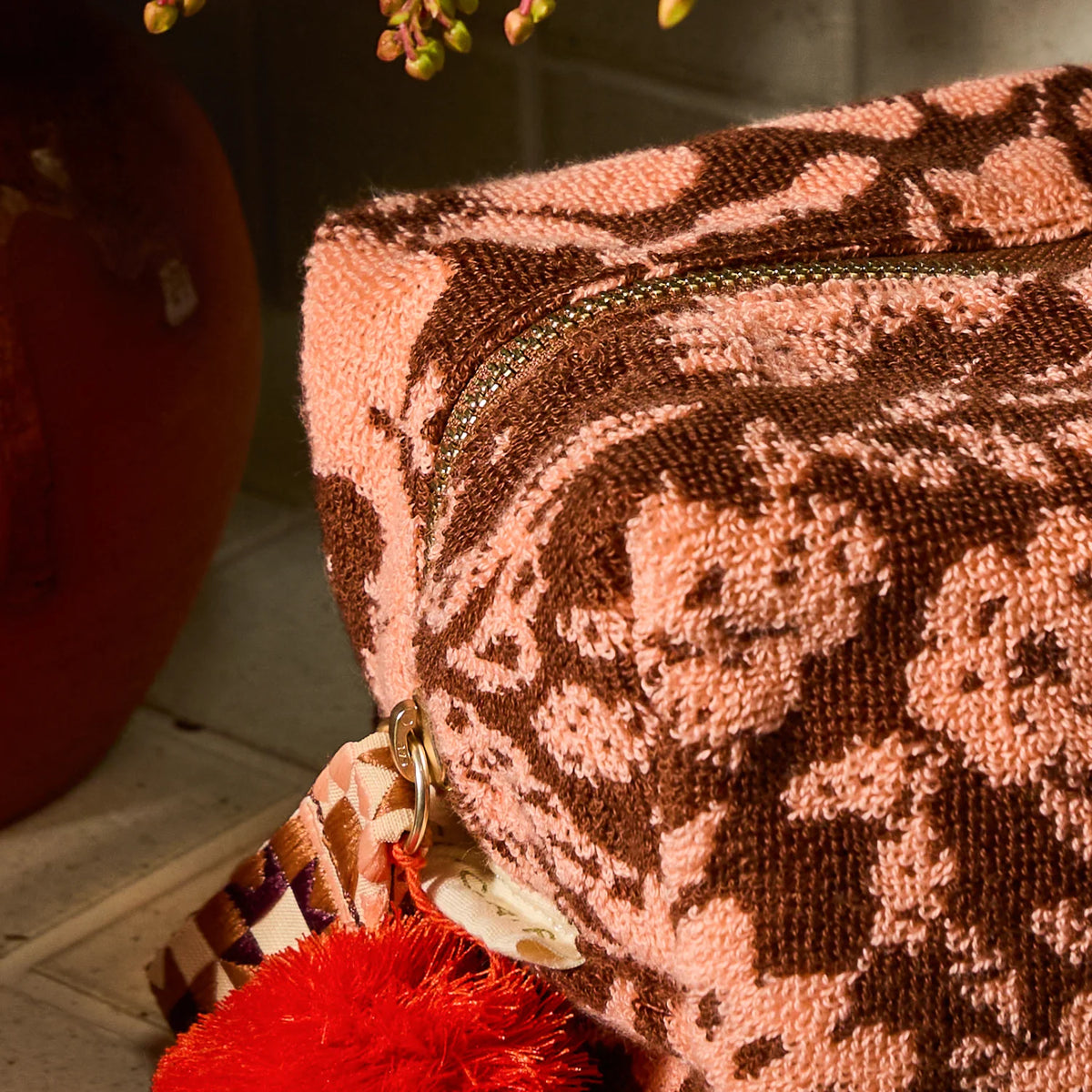 Sage & Clare cotton terry Indiana pouch carnelian