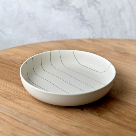 Salad bowl with green stripes 28cm