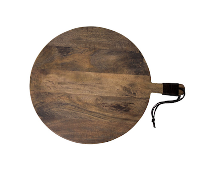 Round serving board grey wash 48cm