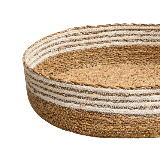 Seagrass & jute basket tray
