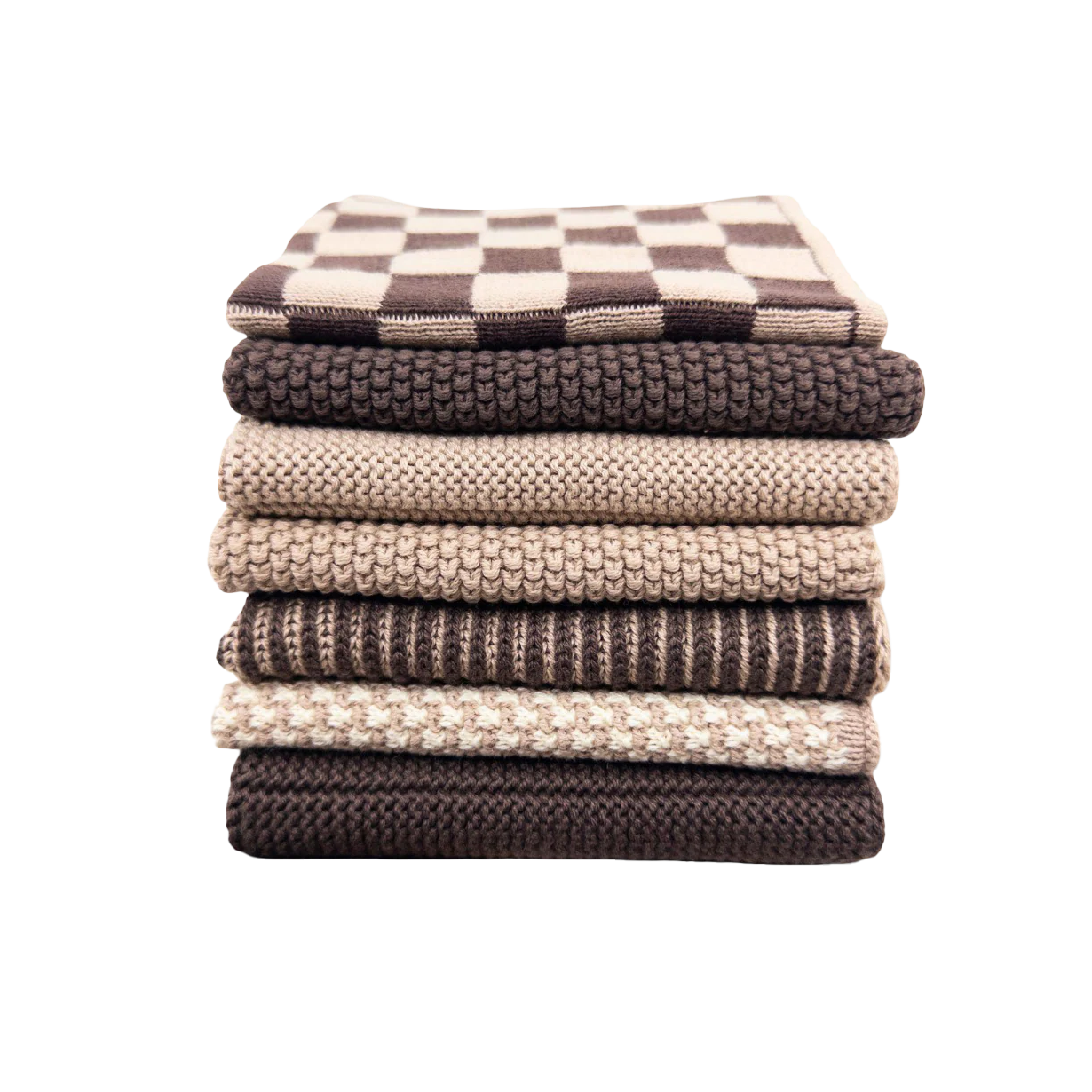 Set of 7 organic cotton knitted cloths