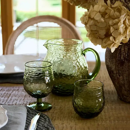 Sienna organic shaped glass jug green