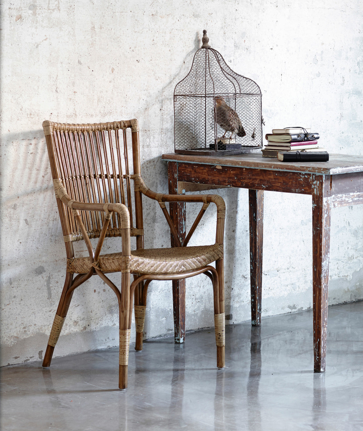 Sika Design tall rattan armchair antique