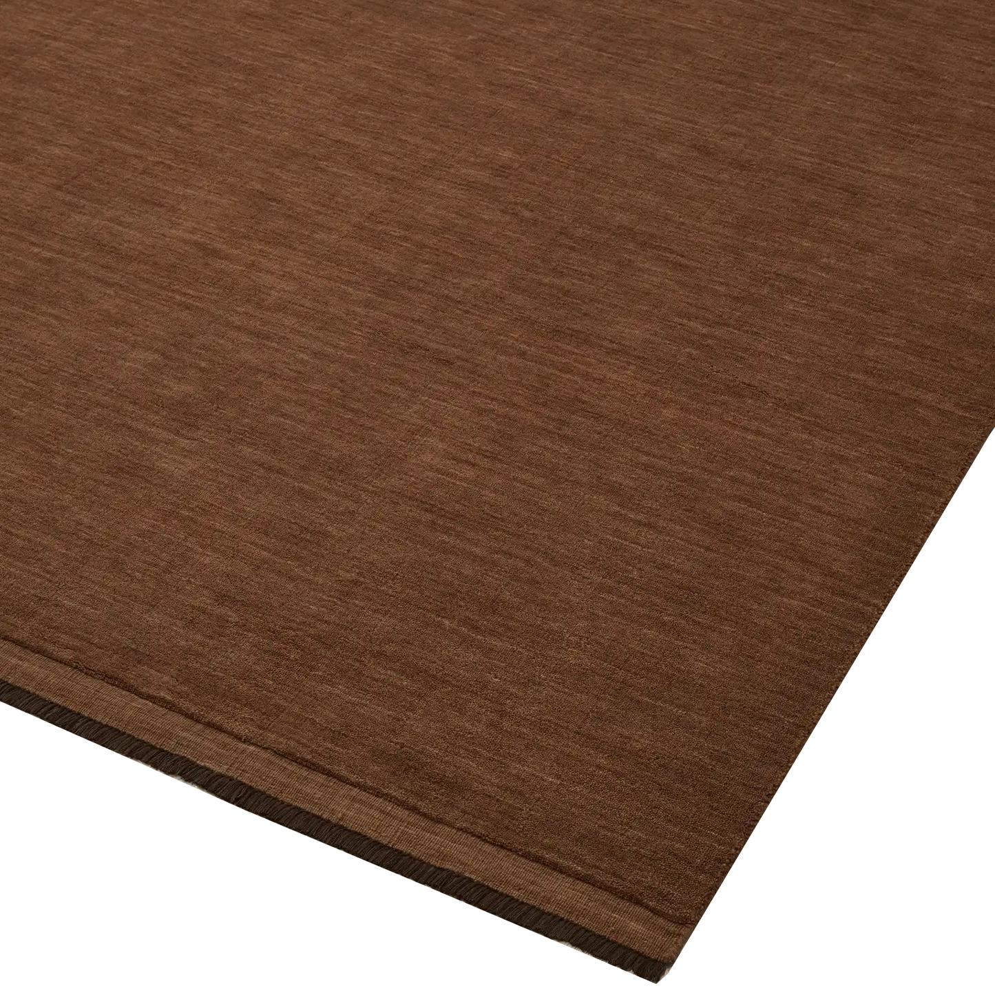 Silvio NZ wool rug with wide border sienna