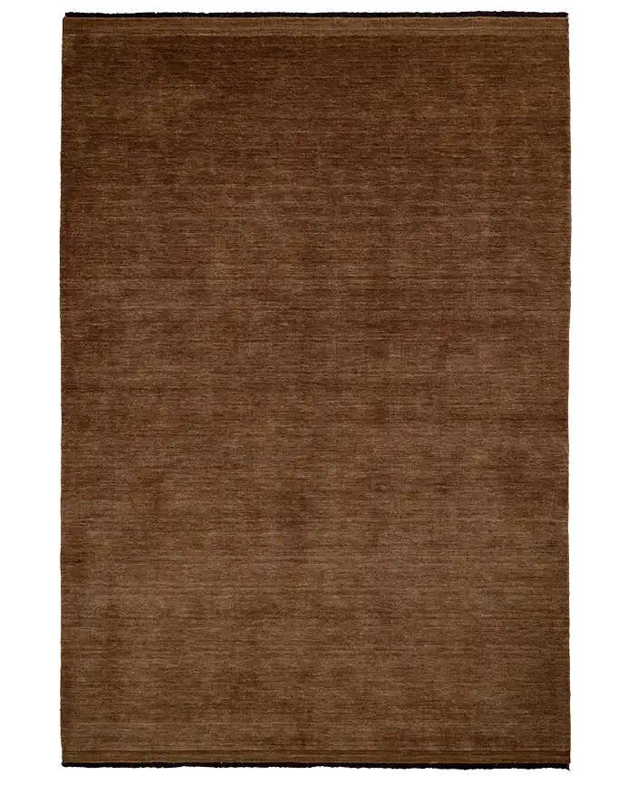 Silvio NZ wool rug with wide border sienna
