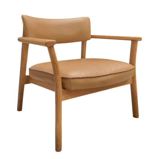 Sketch poise lounge chair pecan leather
