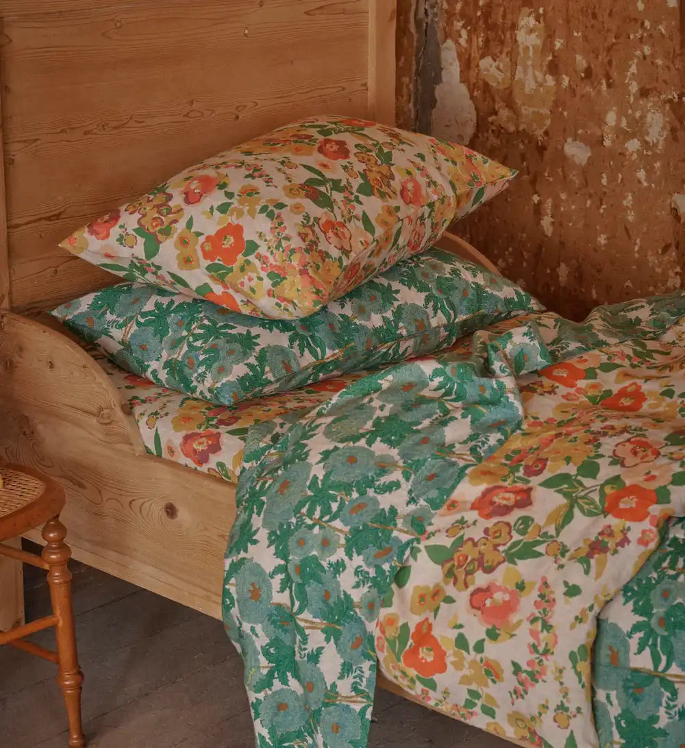 SOW Joan floral linen pillowcase set