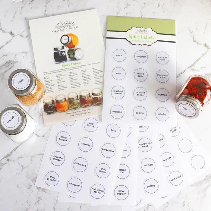 Spice jar adhesive labels pack of 60