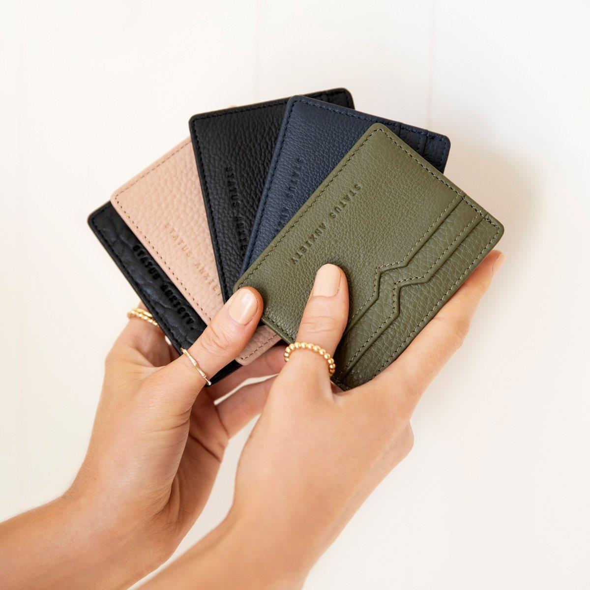 Leather card holder black