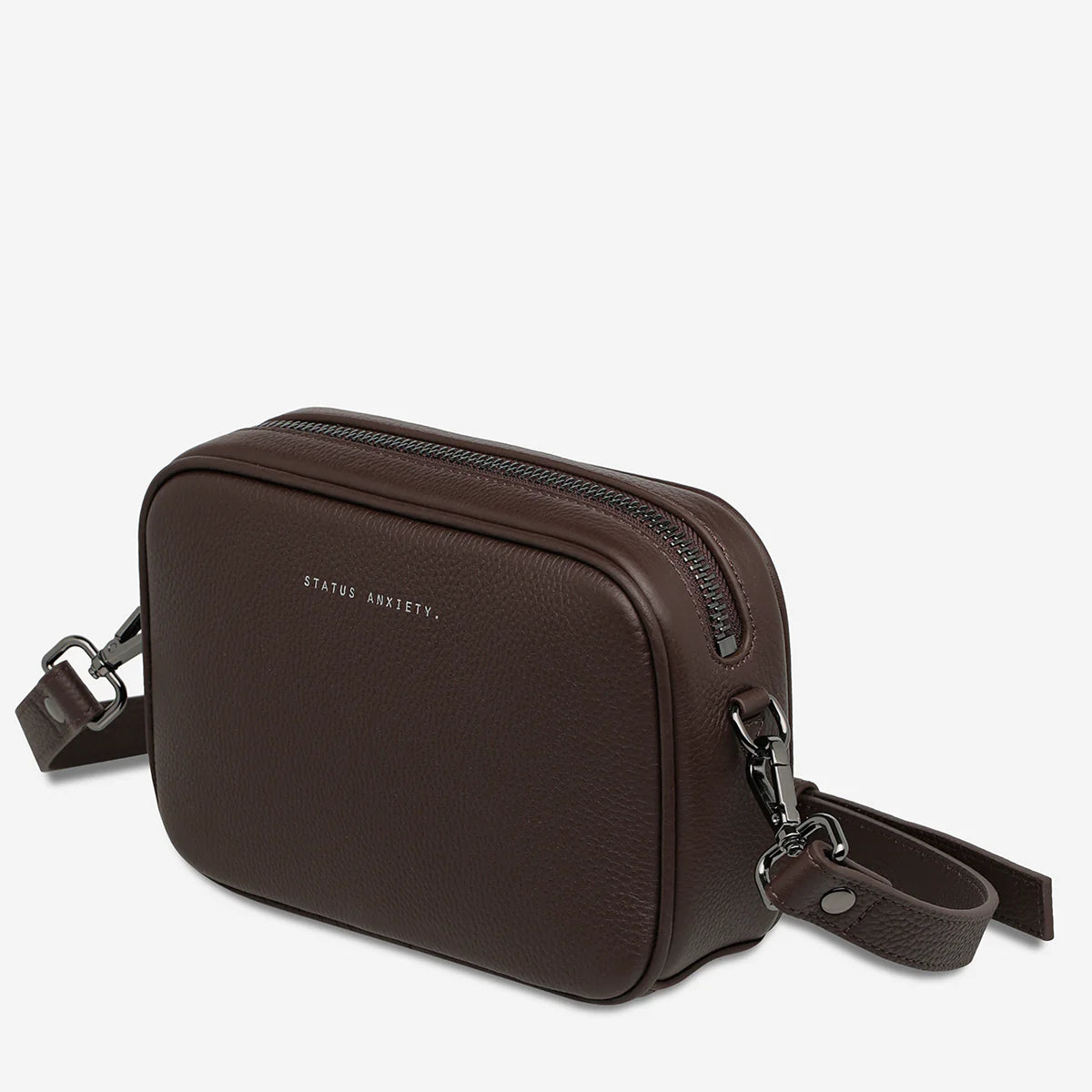 Status Anxiety plunder leather shoulder bag cocoa