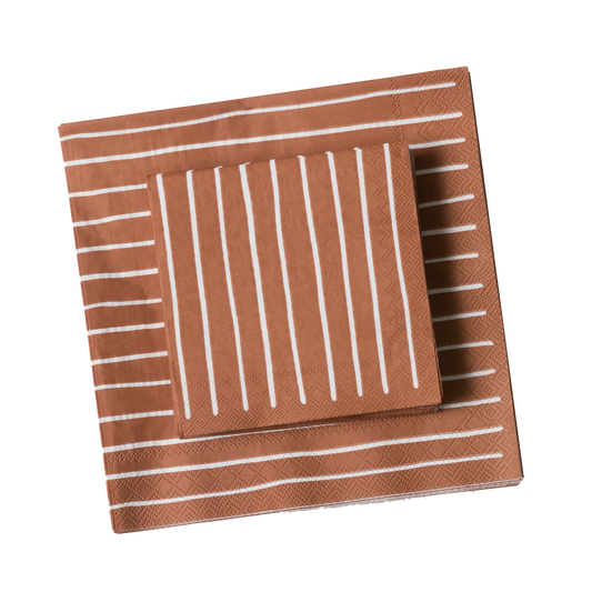 Stripe dinner paper napkins brick (20)