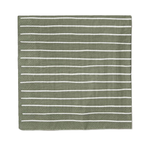 Stripe dinner paper napkins stripe olive (20)