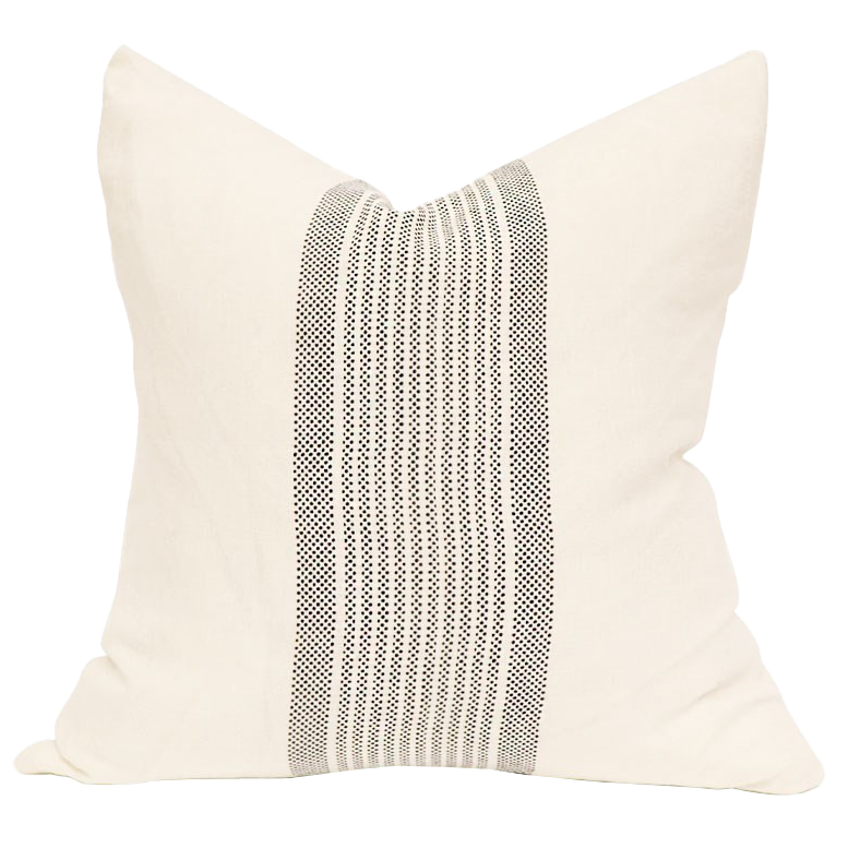 Suki linen cushion cover indigo stripe 50cm