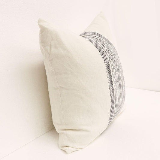 Suki linen cushion cover indigo stripe 50cm