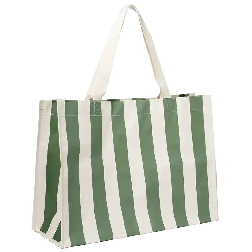 SunnyLife carryall beach bag vacay olive stripe