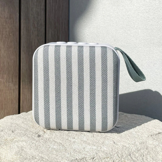 SunnyLife portable mini travel speaker vacay olive stripe