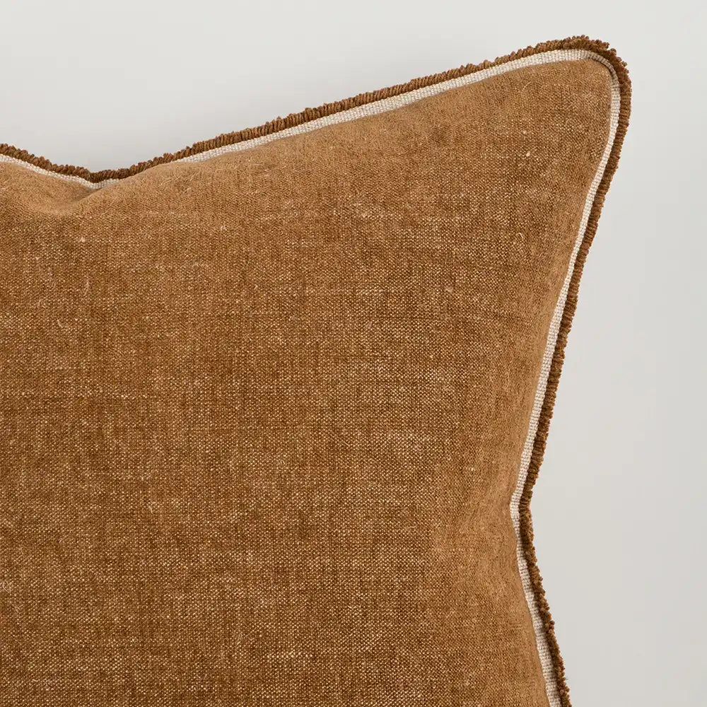 Sutton cotton linen chenille cushion cover 55cm praline
