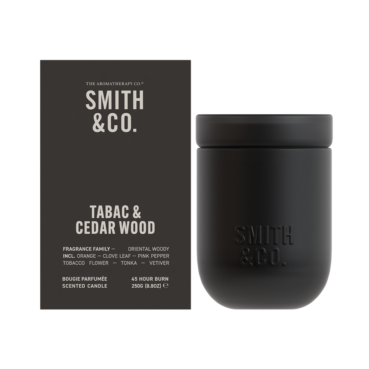 Smith & Co candle tabac & cedarwood 250g
