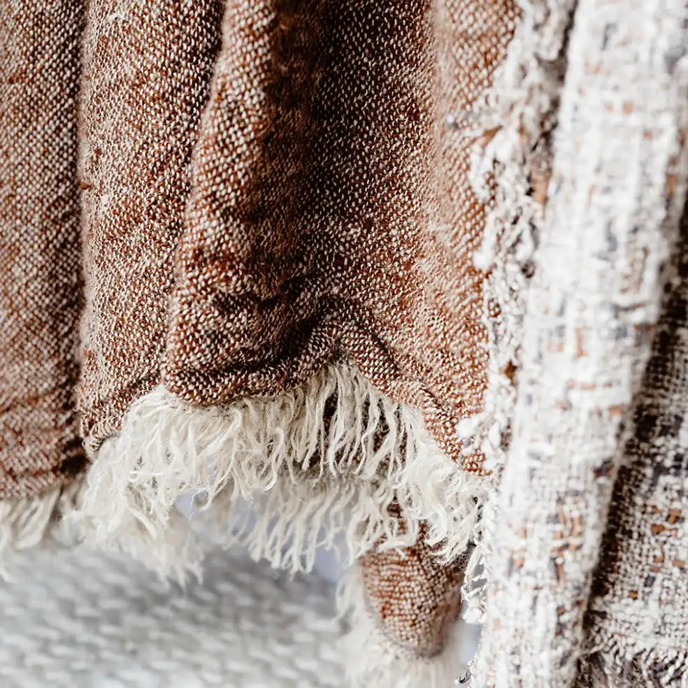 Tabako linen throw 140 x 200cm tobacco