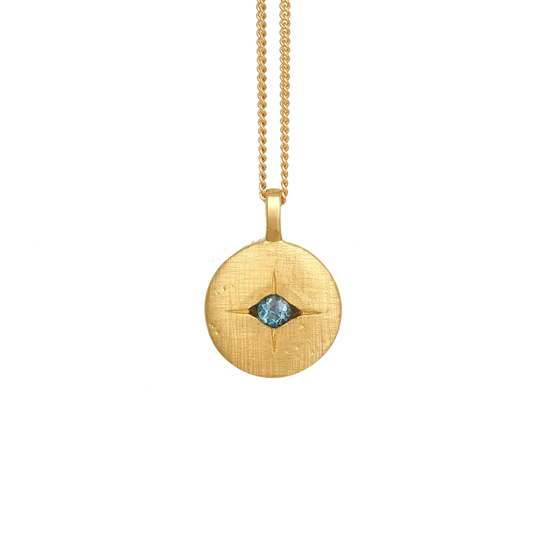 Temple of the Sun Mavi eye necklace gold