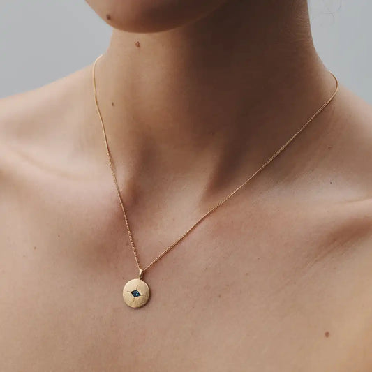 Temple of the Sun Mavi eye necklace gold