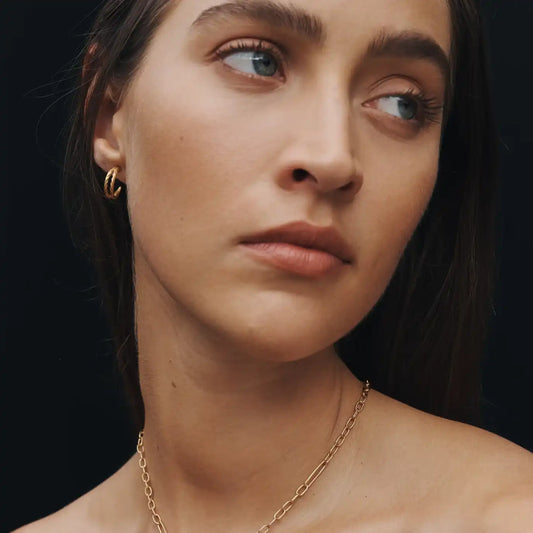 Temple of the Sun Priam split hoop earrings gold