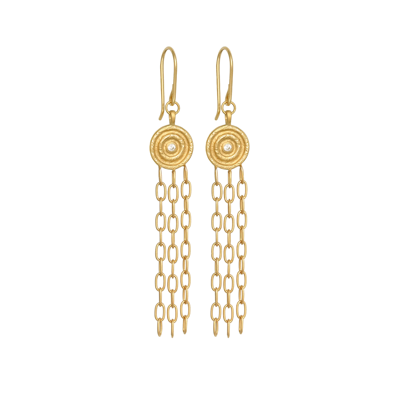 Temple of the Sun Reign chandelier earrings gold