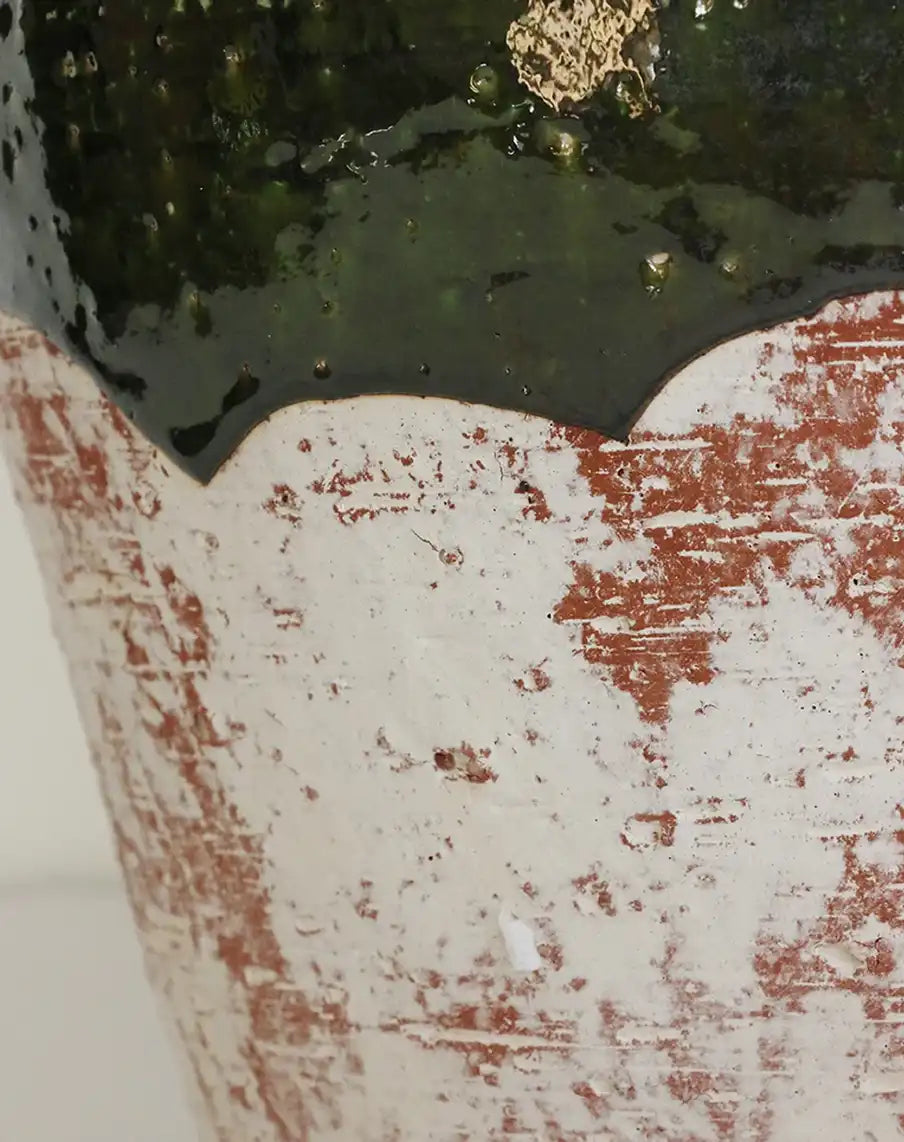 Textured glazed urn 37cm