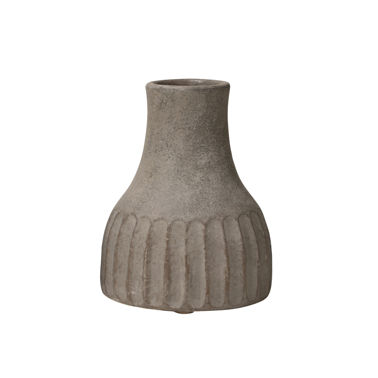 Textured terracotta vase grey