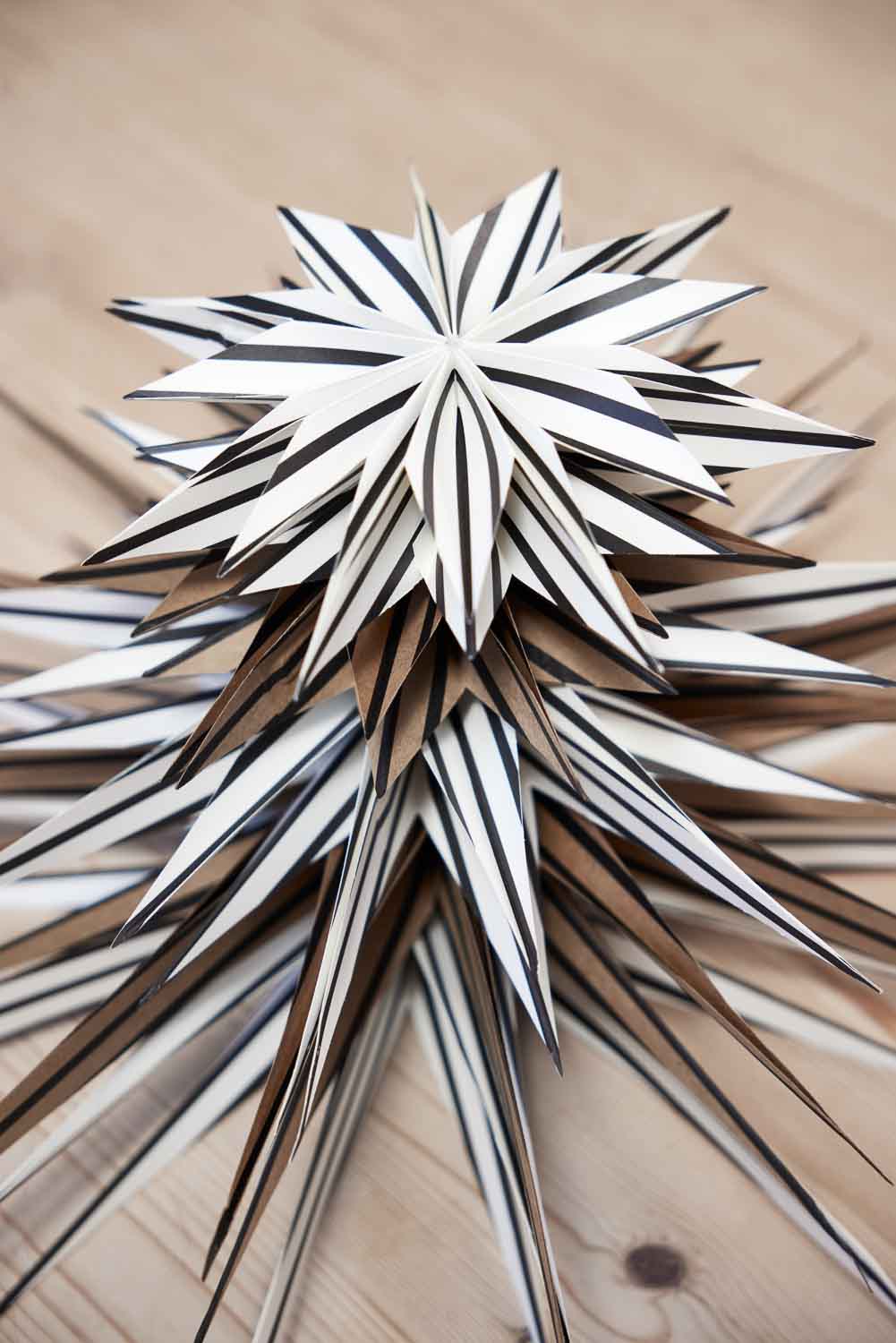 Large hanging star decoration black & white