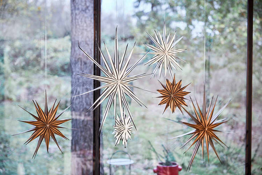 Hanging star decoration black & white 40cm
