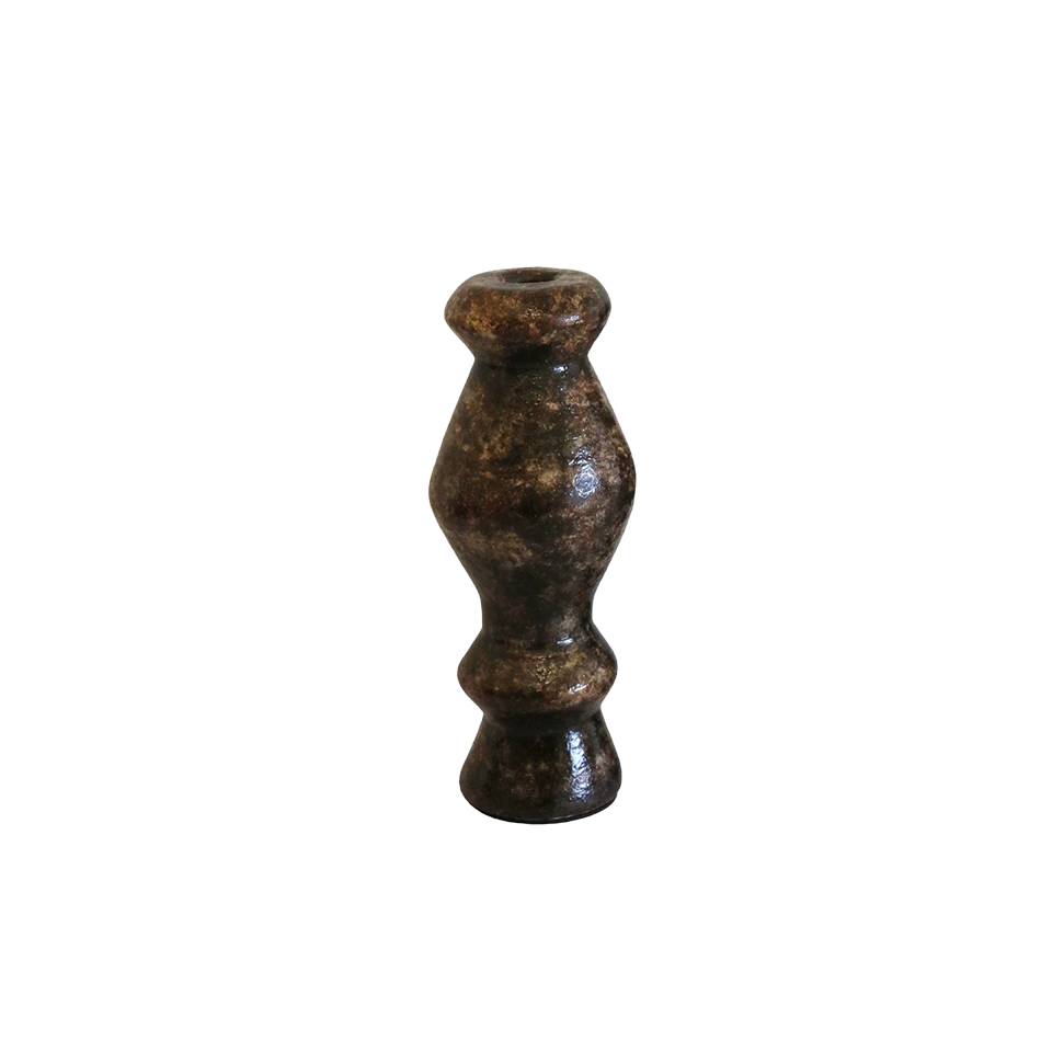 Tuscan terracotta candlestick 20cm ironsand