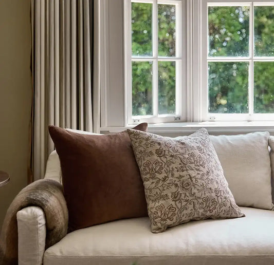 Velvet cushion cover 50cm brown