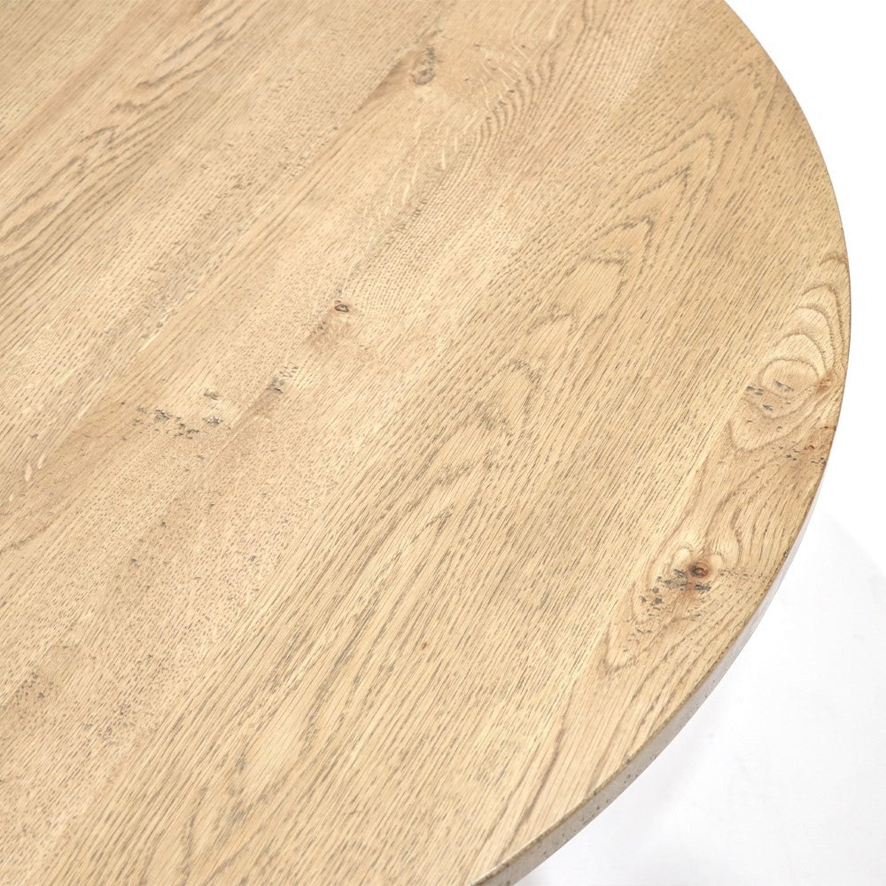 Venetto oak round dining table