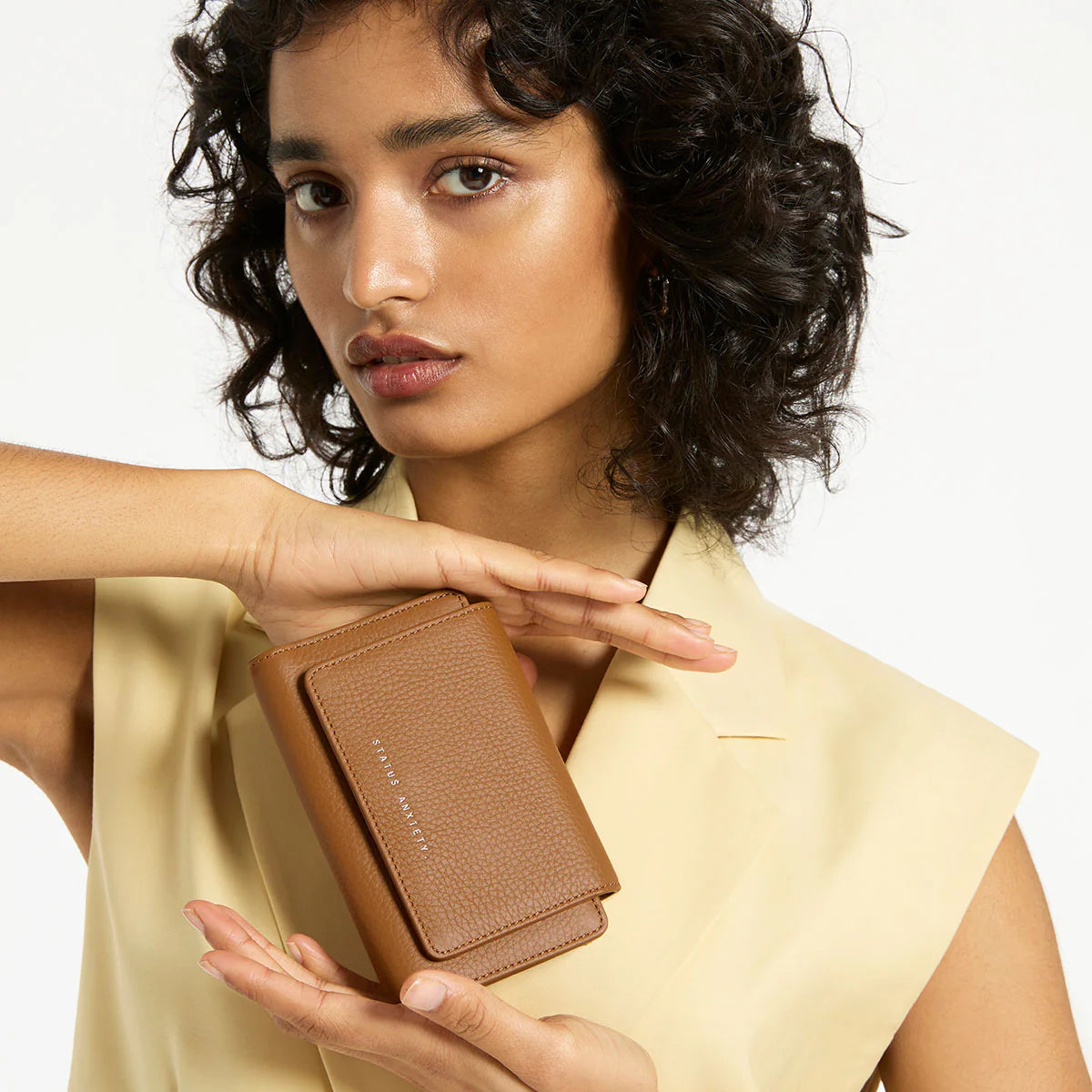 Visions leather wallet camel