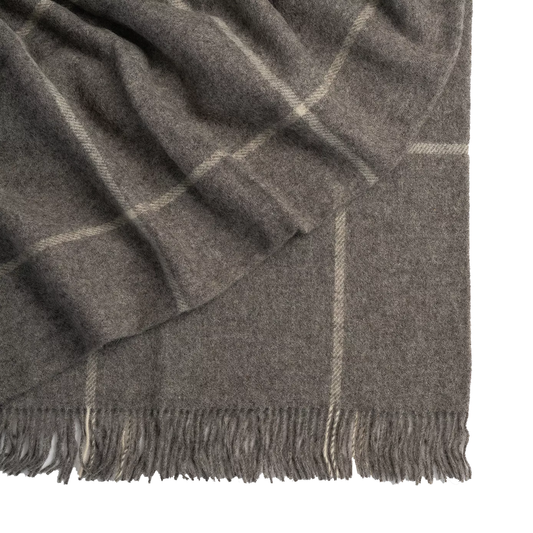 XL Ranfurly wool blanket charcoal 140 x 240cm