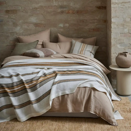 Franco linen bed throw amber 150 x 240cm
