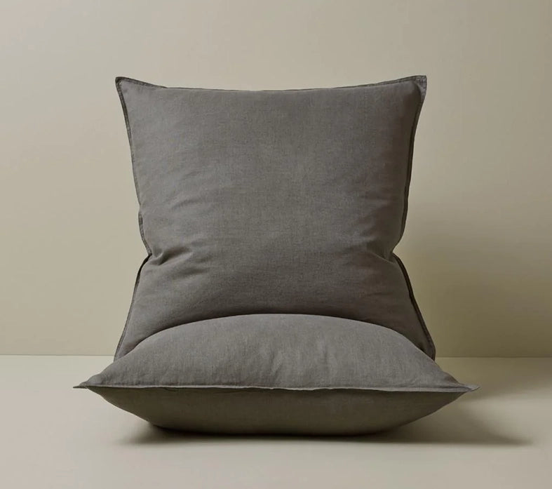 Ravello French flax linen pillowcase pair charcoal