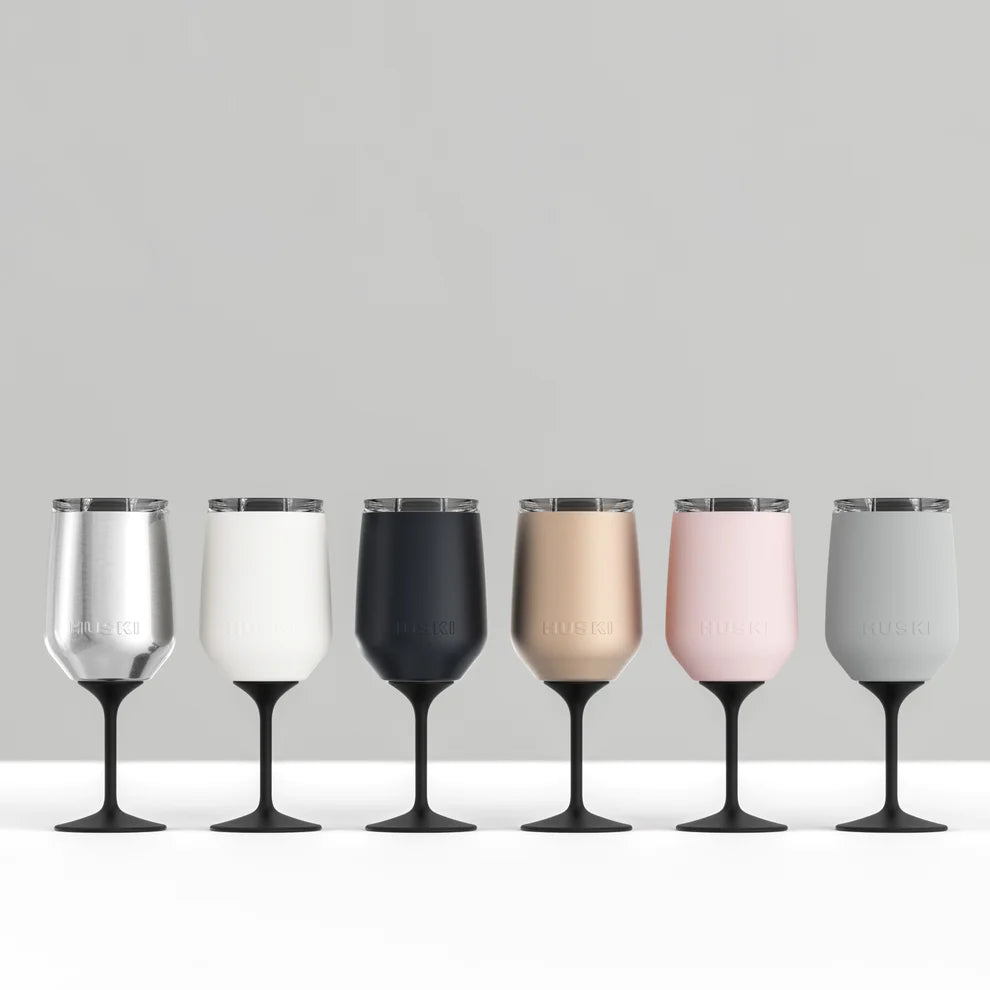 Huski stemmed wine tumbler black 355ml