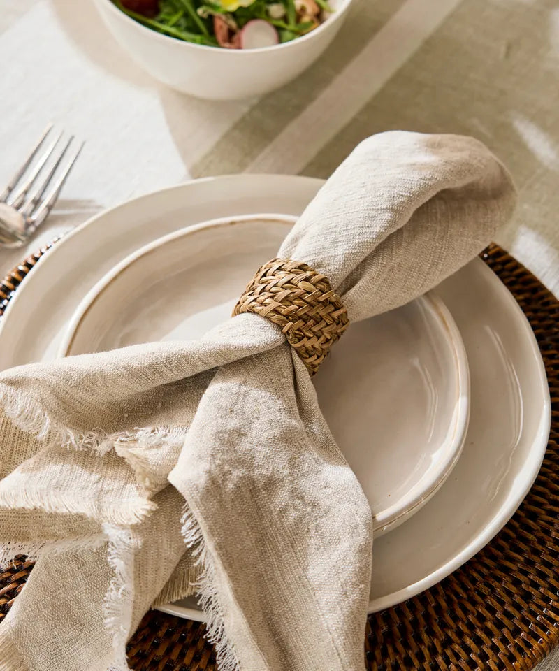 Woven rattan napkin ring