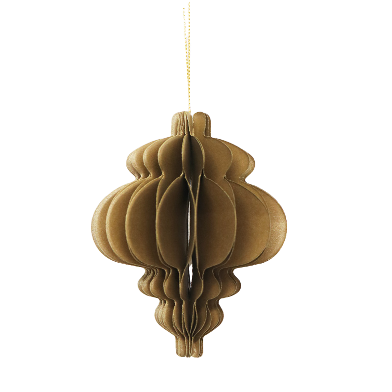 Le Papier hanging large Xmas bauble deco gold 15cm