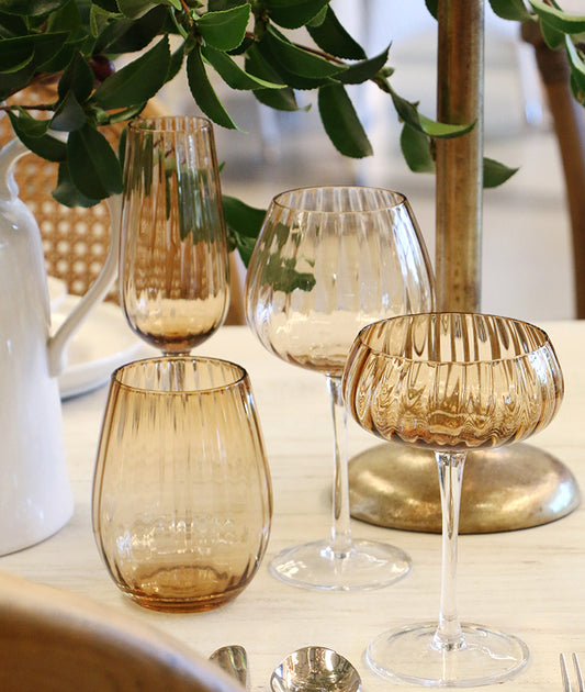 Amber ribbed tumbler