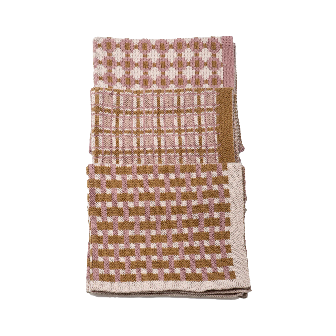 Set of 3 cotton cloths basento rose gold