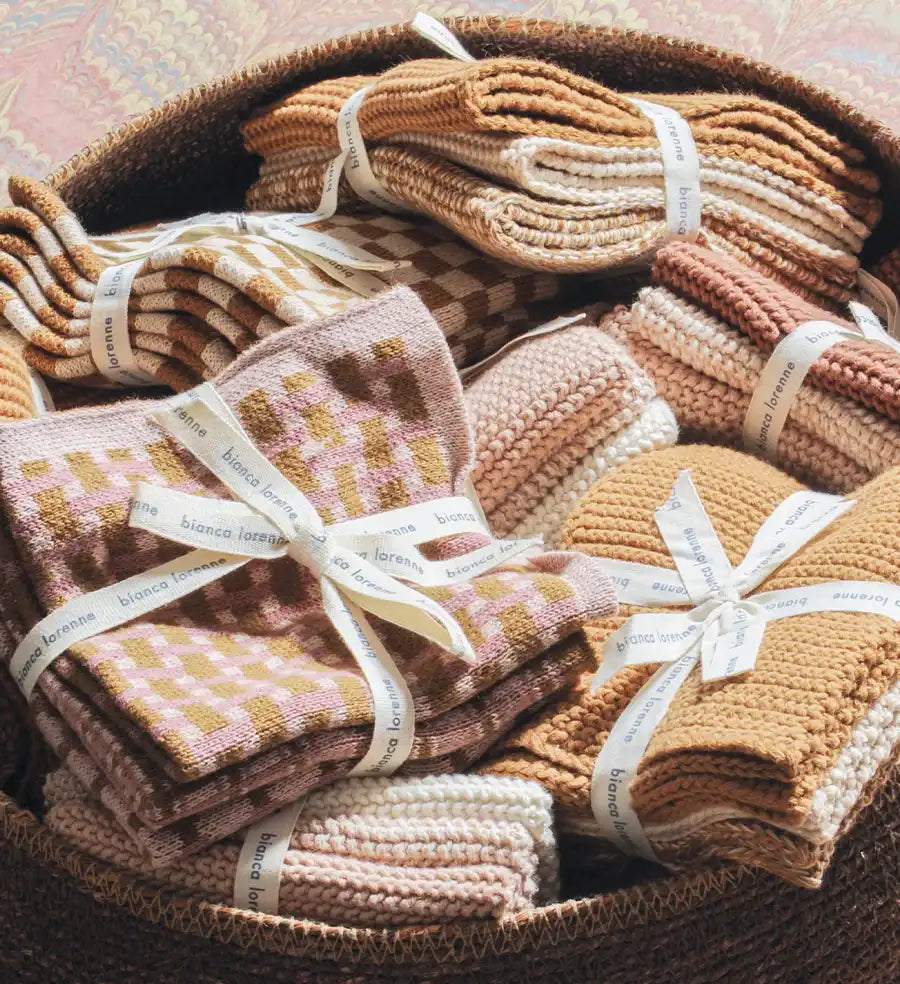 Set of 3 cotton cloths basento rose gold