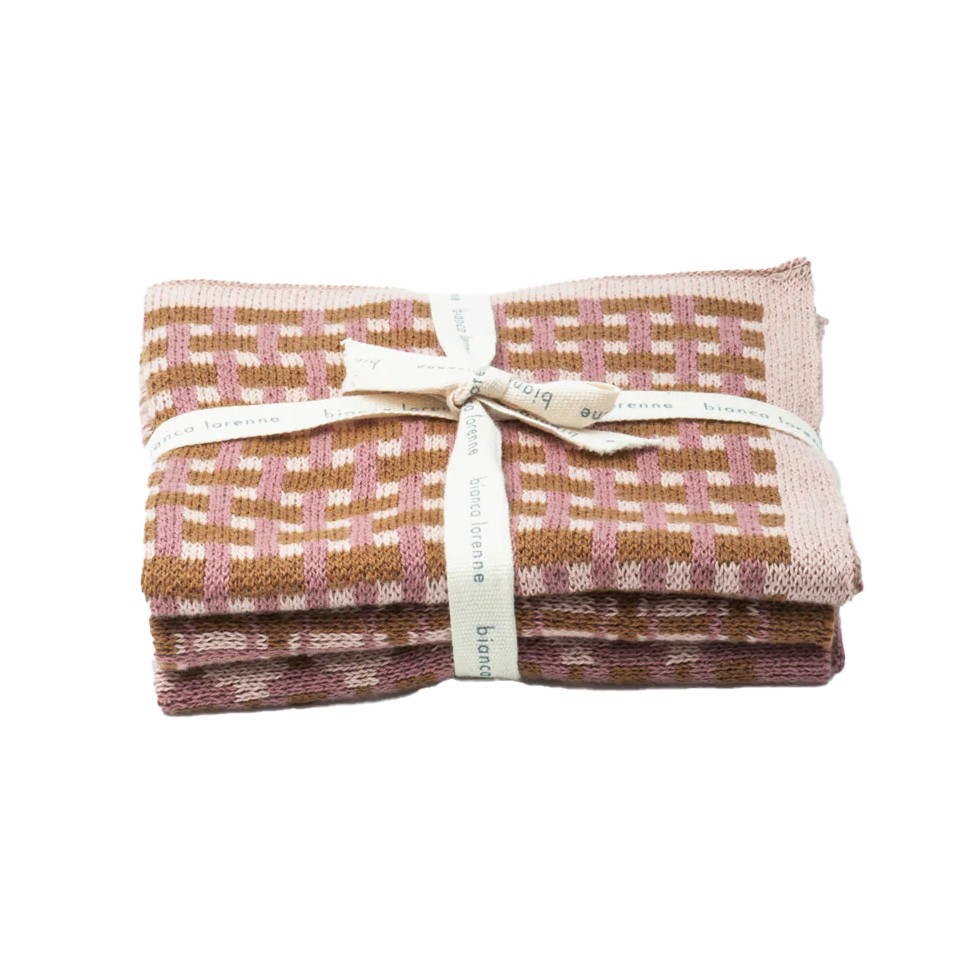 Set of 3 cotton cloths basento rose gold