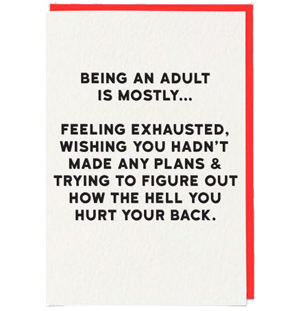 Being an adult is mostly card