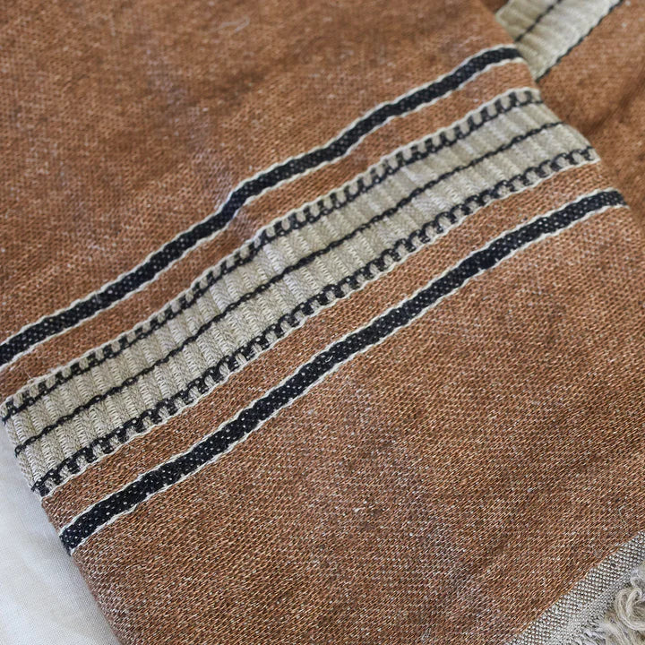 Belgian linen hand towel bruges stripe